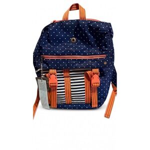 Matilda Jane Clothing "Make Believe" 435 A+ Navy Polka Dot Striped Backpack NWT